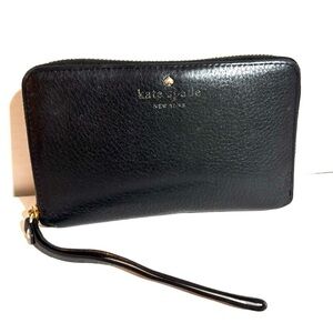 Kate Spade Black Leather Wristlet